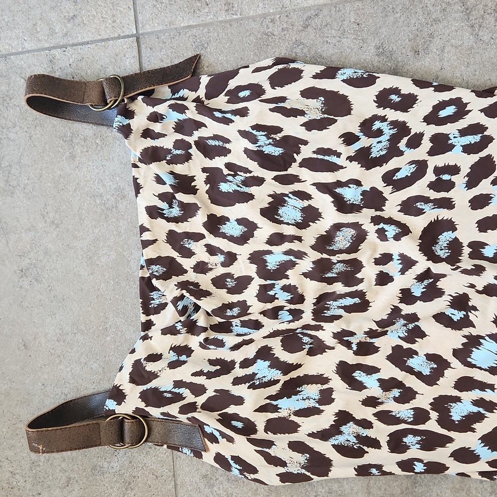 Arden B Leopard Print Dress with Blue Accents